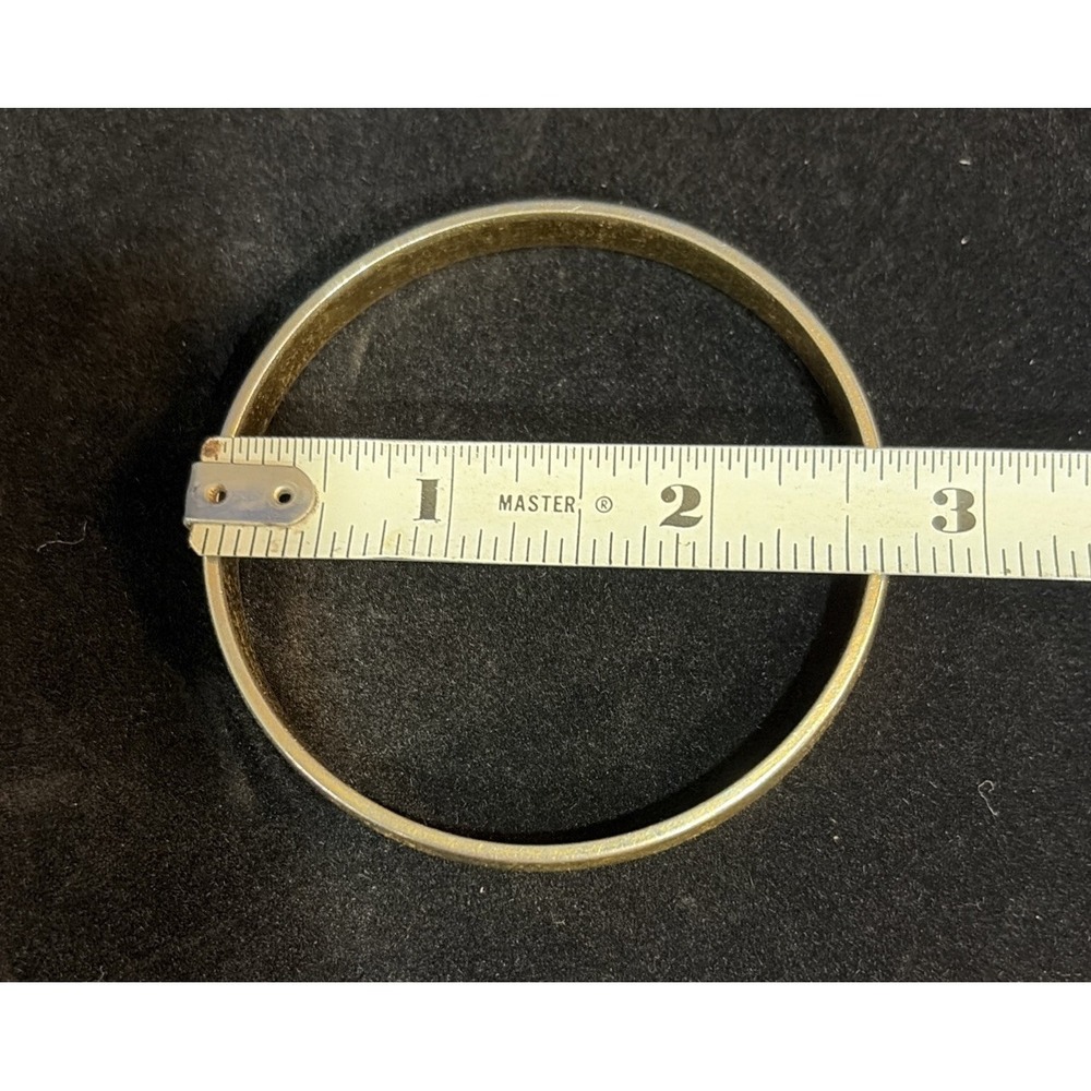 Vintage Monet Smooth Gold Plated Bangle Bracelet Signed Mid Century Modern - Picture 6 of 6